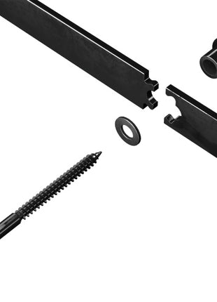 6.6 FT Sliding Barn Door Hardware Kit – Heavy Duty Carbon Steel Track System with Floor Guide & Handle (Black)