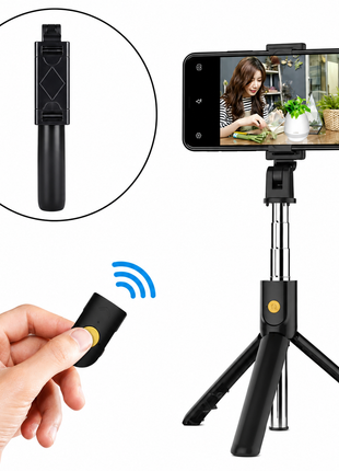 Selfie Stick Tripod with Bluetooth Remote – Foldable Phone Holder for iPhone & Samsung