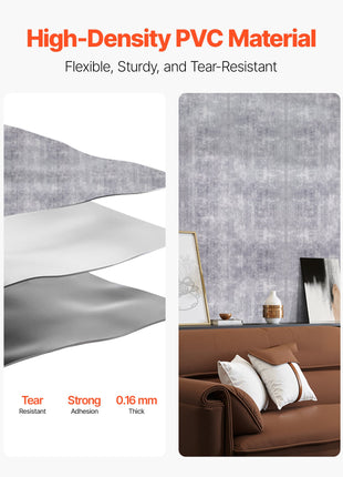 Dark Gray Industrial Peel & Stick Wallpaper – Waterproof Self-Adhesive Vinyl Contact Paper (15.7" × 590.5")