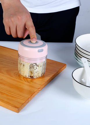 Mini Electric Garlic Chopper USB Rechargeable – Cordless Food Processor for Onion, Chili & Vegetables