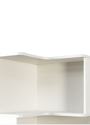 Likeshoppe 5 Tier Corner Bookshelf with LED Lights – Modern L-Shaped Space Saving Display Shelf for Small Spaces, Living Room & Home Office