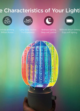 Aurora LED Atmosphere Lamp – Color Changing Portable Night Light for Bedroom Decor
