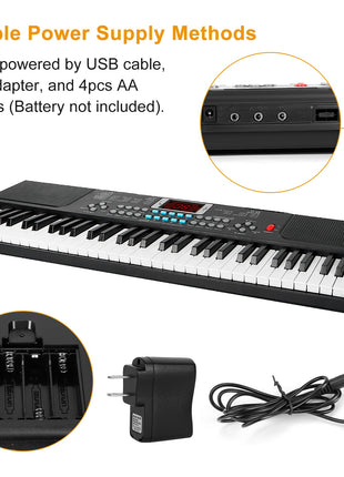 61-Key Kids Digital Piano Keyboard with Stand & Microphone – Beginner Music Learning Keyboard