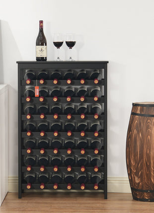 Likeshoppe 42 Bottle Bamboo Wine Rack – 7 Tier Freestanding Wooden Wine Storage Shelf with Top Display for Kitchen, Dining Room & Home Bar