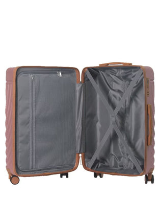 Rose Gold 3 Piece ABS Luggage Set with TSA Lock & Spinner Wheels