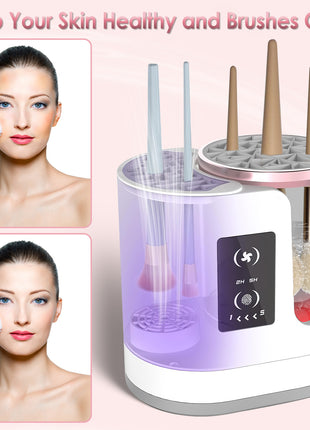 4-In-1 Electric Makeup Brush Cleaner with UV Disinfection & Automatic Drying Machine