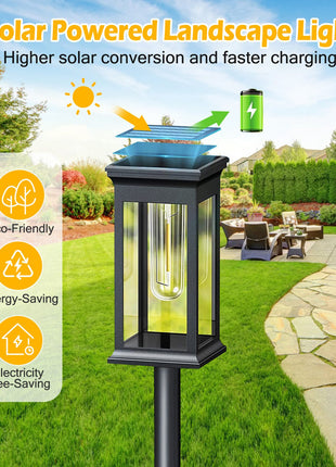 Solar Garden Stake Lights Waterproof – Adjustable Solar Pathway Lights for Lawn, Patio & Yard (6 Pack)