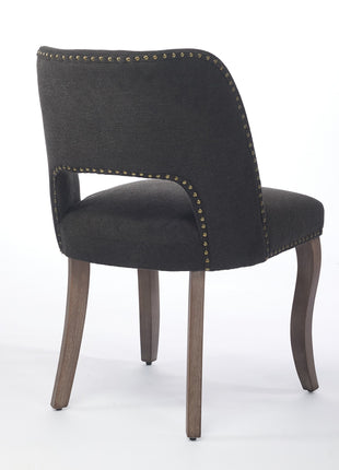 Likeshoppe Wooden Dining Chairs Set Of 2, Modern Fabric Upholstered Dining Room Chair Kitchen Chairs, Farmhouse Dinner Chair For Kitchen Dining Room, Black