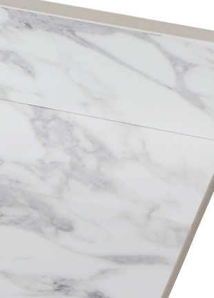43" Carrara White Bathroom Vanity Top with Sink – Sintered Stone Countertop with Backsplash