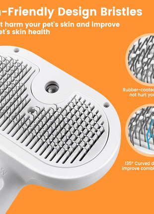 3-in-1 Pet Steam Brush for Cats & Dogs