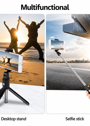 Selfie Stick Tripod with Bluetooth Remote – Foldable Phone Holder for iPhone & Samsung