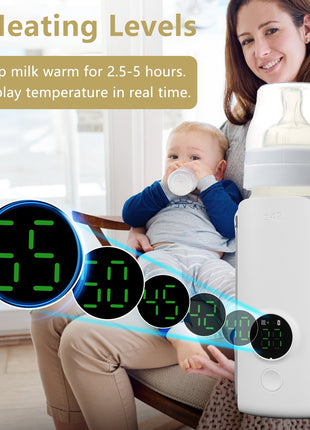 Portable Baby Bottle Warmer USB Rechargeable | Travel Milk & Formula Warmer with Temperature Control | Likeshoppe