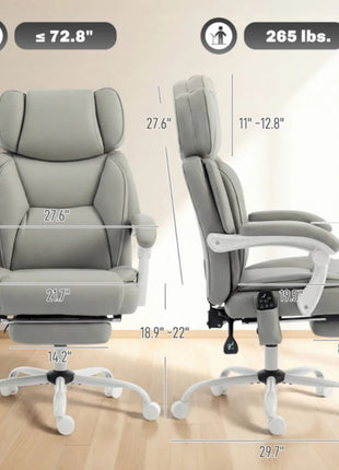 Likeshoppe Reclining Massage Office Chair with Heat &amp; Footrest