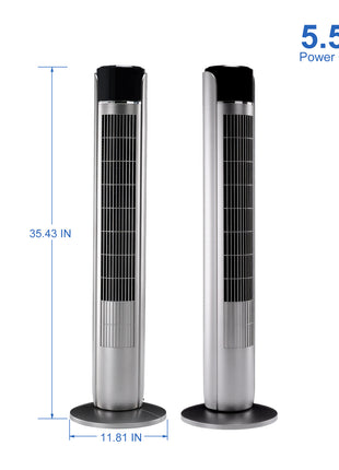 35" Oscillating Tower Fan with Remote – Quiet Cooling Fan
