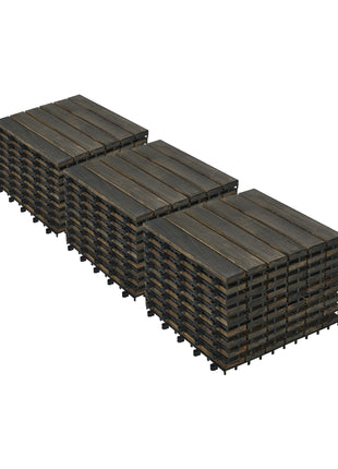 30 PCS Acacia Wood Interlocking Deck Tiles – 12" × 12" Outdoor Patio Flooring for Balcony, Garden & Poolside