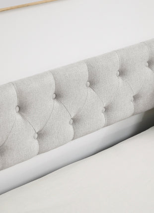 Likeshoppe Daybed with Trundle – Upholstered Mid-Century Sofa Bed with Button Tufted Back, Beige