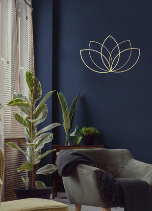 Gold Lotus Flower Metal Wall Art | Modern Zen Wall Decor for Living Room | Likeshoppe