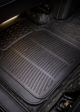 Universal Anti-Slip PVC Car Floor Mats Set (4-Piece Trim-to-Fit Protection)