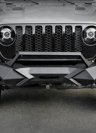 Heavy-Duty X-Style Front Bumper with Winch Plate for Jeep Wrangler JK &amp; JL (2007–Present)