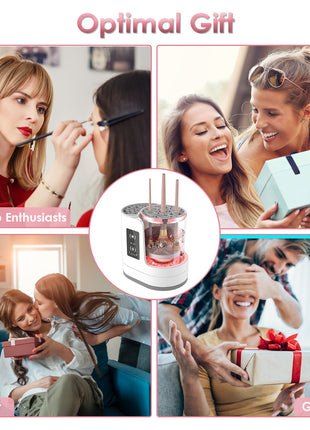 4-In-1 Electric Makeup Brush Cleaner with UV Disinfection & Automatic Drying Machine