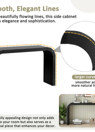Likeshoppe Modern Minimalist Black Console Table – 52" Entryway Sofa Table for Hallway &amp; Living Room