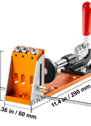Likeshoppe Pocket Hole Jig Kit – 34-Piece Adjustable Woodworking Jig System with C-Clamp & Drill Bits for DIY Carpentry