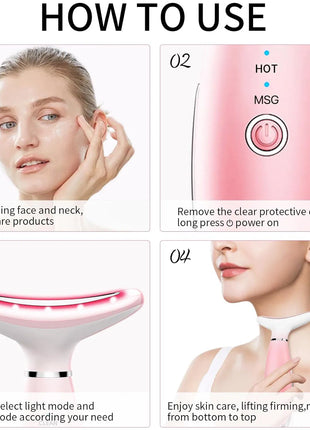 3-in-1 Neck & Face Massager with Heating & Vibration Skin Care Tool