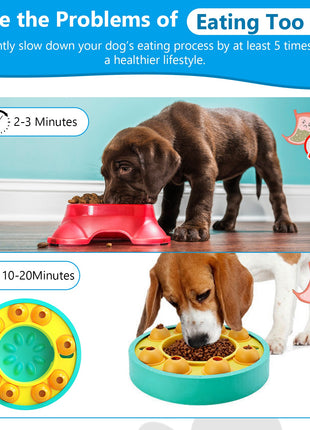 Interactive Dog Puzzle Feeder Slow Feeding Bowl – IQ Training Treat Dispensing Toy for Dogs & Cats