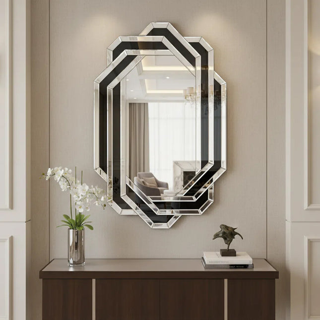 Luxury Crystal Crush Wall Mirror – Modern Decorative Vanity Mirror for Bathroom Bedroom Entryway