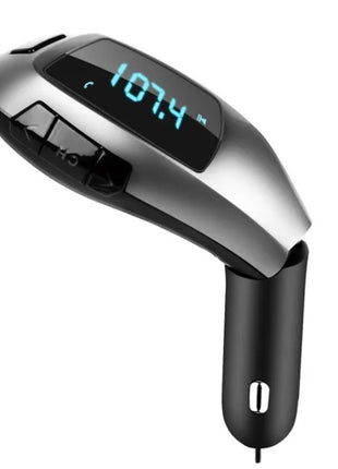 Likeshoppe Bluetooth 4.2 Car FM Transmitter with USB & TF Card – Hands-Free Calling Wireless Adapter with LED Display & Charger