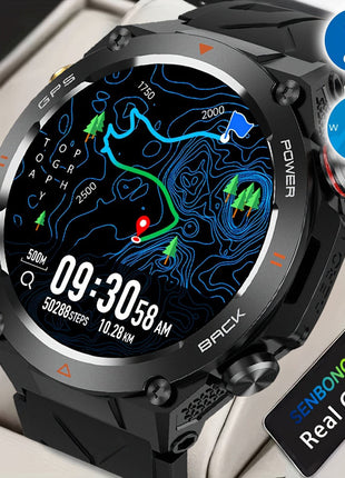 GPS Smart Watch for Men – 1.45" HD Screen with Altimeter Barometer Compass