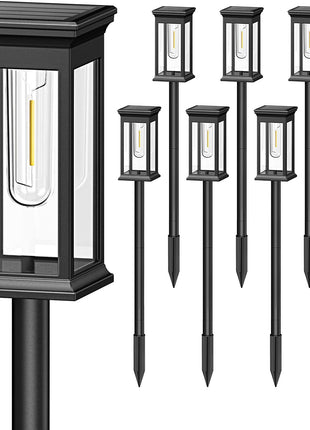 Solar Garden Stake Lights Waterproof – Adjustable Solar Pathway Lights for Lawn, Patio & Yard (6 Pack)