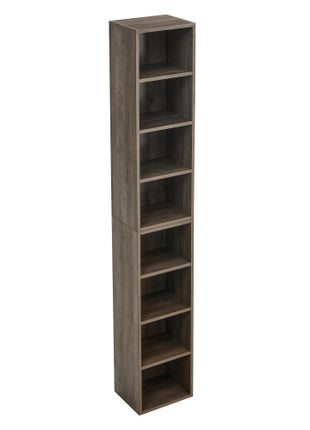 Likeshoppe 8 Tier Slim Media Tower Bookshelf – Narrow CD DVD Storage Shelf with Adjustable Shelves