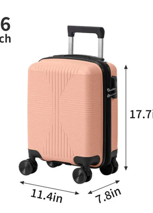 4PCS Pink PP Luggage Set 16 20 24 28 Inch – Hardshell Suitcase Set with Spinner Wheels & Lock