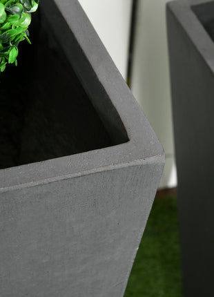 Likeshoppe Large Outdoor Planter Set of 2 – Modern Concrete Style Garden Pots for Patio, Balcony & Yard