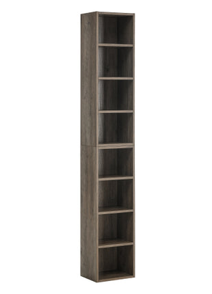 Likeshoppe 8 Tier Slim Media Tower Bookshelf – Narrow CD DVD Storage Shelf with Adjustable Shelves
