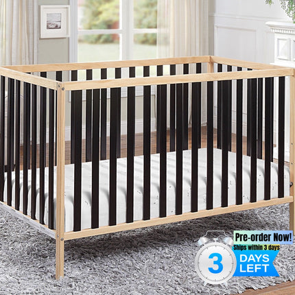 AO7- Deux Remi 3-in-1 Convertible Island Crib Natural/Black - Likeshoppe 