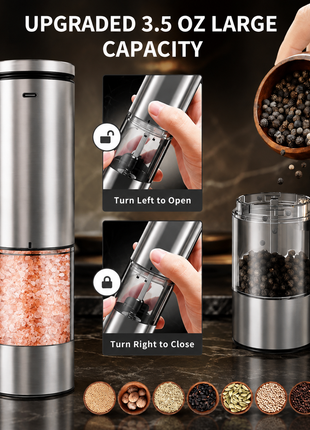 LIKESHOPPE Automatic Electric Salt & Pepper Grinder Set – Battery-Powered Adjustable Spice Mills (2-Pack)