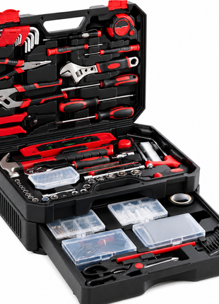 LIKESHOPPE Home & Auto Repair Tool Kit – Complete Tool Set with Drawer Storage Toolbox