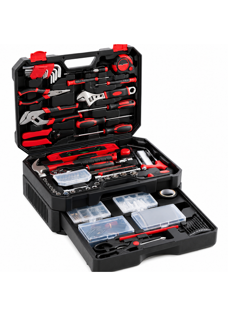 LIKESHOPPE Home & Auto Repair Tool Kit – Complete Tool Set with Drawer Storage Toolbox