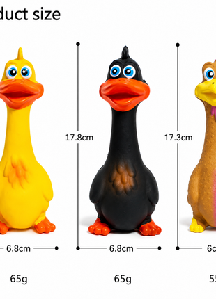 3PCS Screaming Chicken Dog Toys – Latex Squeaky Interactive Chew Toys for Dogs