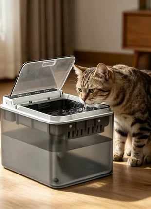 Wireless Pet Water Fountain 3L – Battery Powered Stainless Steel Cat & Dog Dispenser