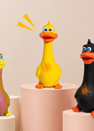 3PCS Screaming Chicken Dog Toys – Latex Squeaky Interactive Chew Toys for Dogs