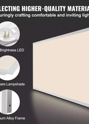 2 Pack 2x4FT LED Flat Panel Light 50W 6000LM – Adjustable 3 Color Ceiling Light Fixture