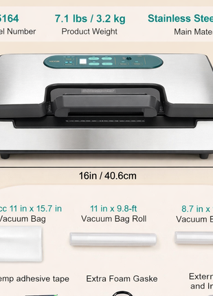 Vacuum Sealer Machine 90KPa Dual Pump Food Vacuum Sealer with Built-in Cutter