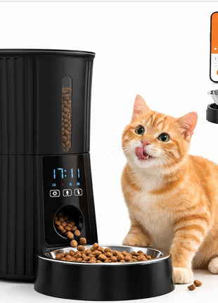 Smart WiFi Pet Feeder 4L – Automatic Cat & Dog Food Dispenser with App Control