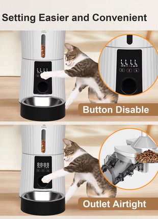 Smart WiFi Pet Feeder 4L – Automatic Cat & Dog Food Dispenser with App Control