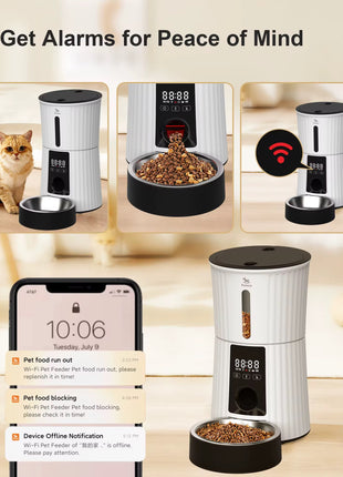 Smart WiFi Pet Feeder 4L – Automatic Cat & Dog Food Dispenser with App Control