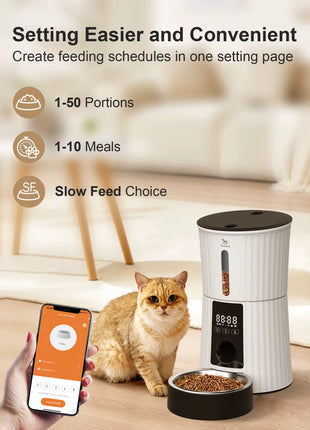 Smart WiFi Pet Feeder 4L – Automatic Cat & Dog Food Dispenser with App Control