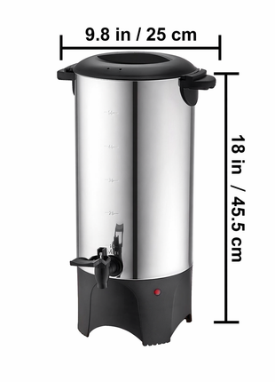 50 Cup Commercial Coffee Urn – Stainless Steel Coffee Dispenser Fast Brew